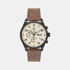 Boss Round Beige Analog watch