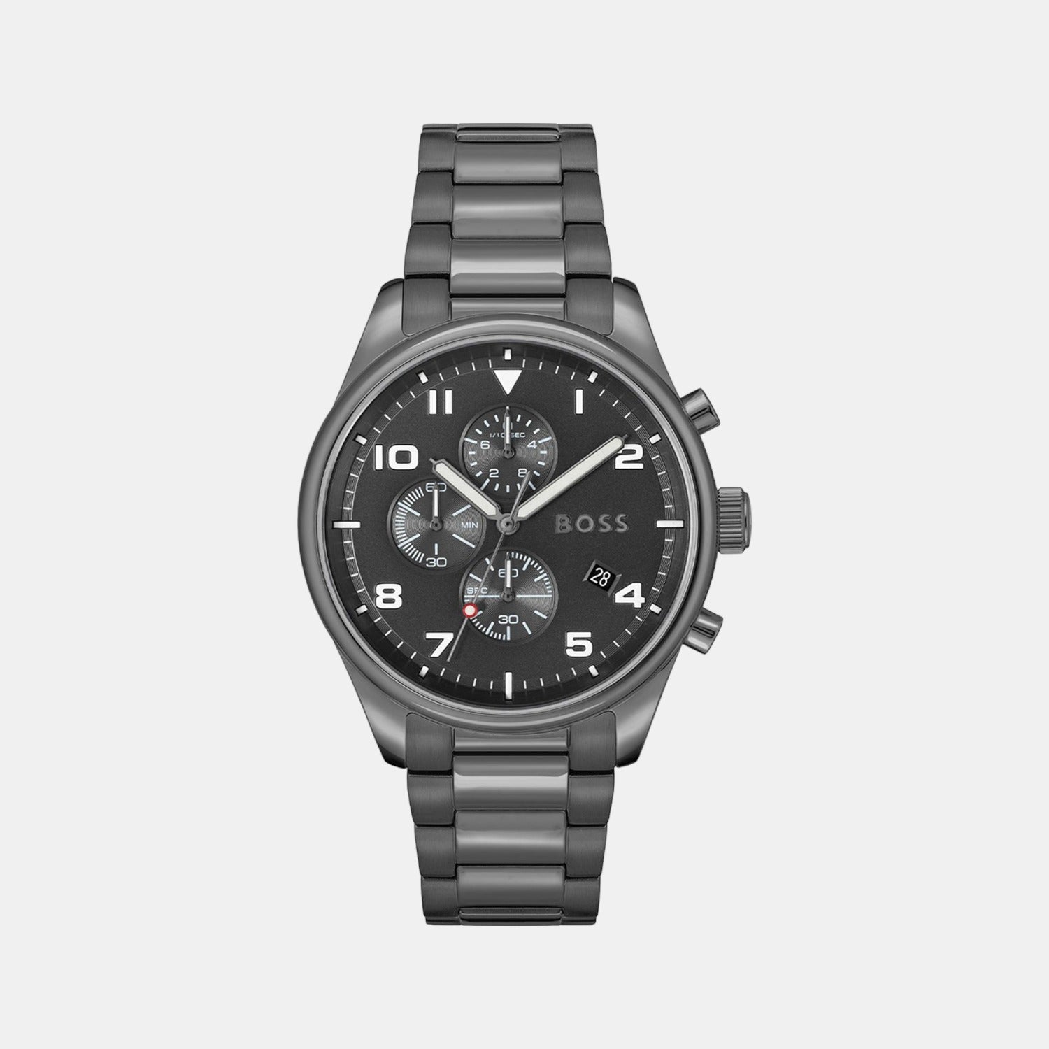 Boss Male Black Analog Stainless Steel Watch Boss Just In Time