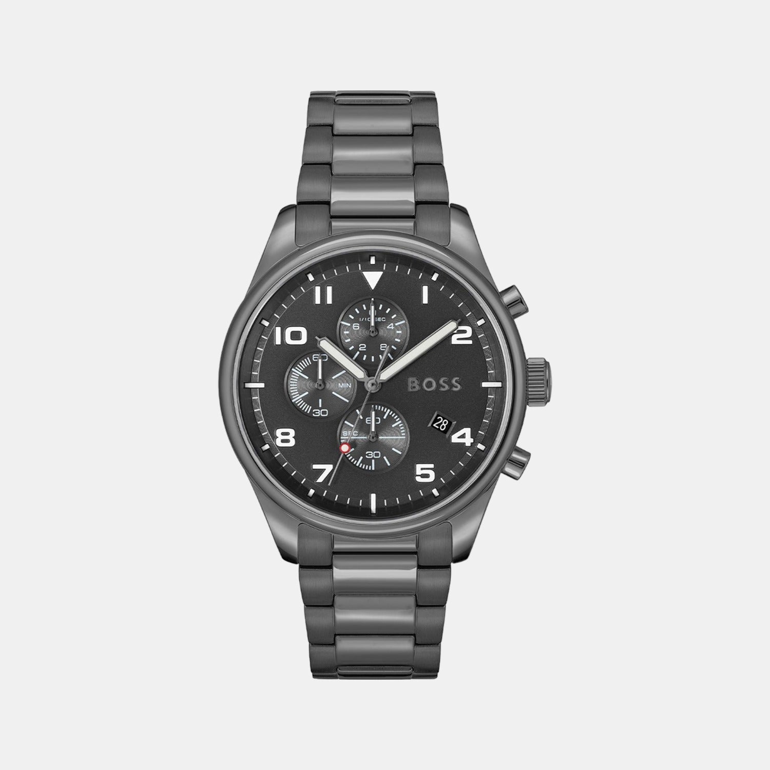 Boss Round Black Chronograph watch
