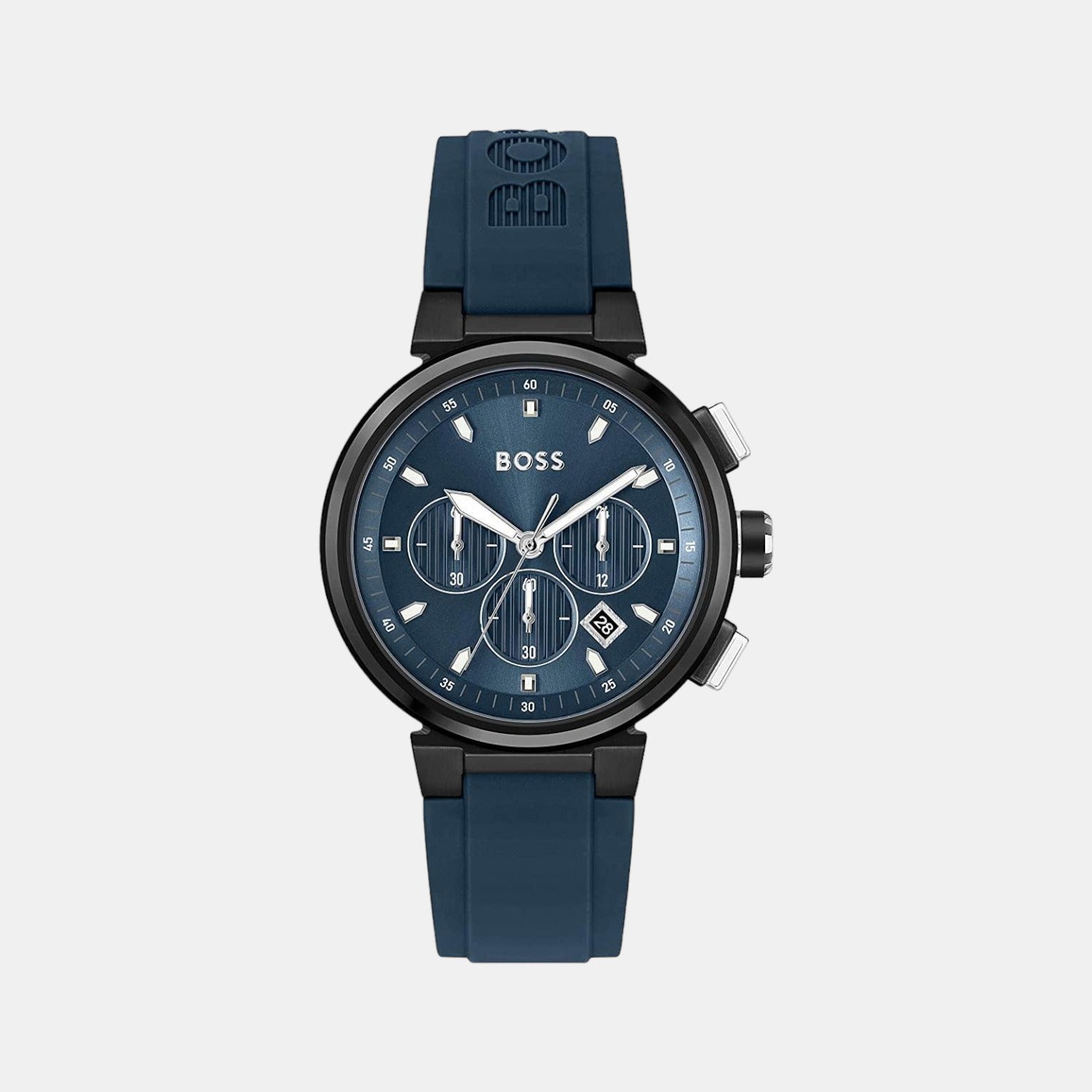 BOSS - Black-plated chronograph watch with link bracelet
