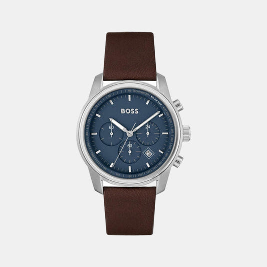Male Blue Leather Chronograph Watch 1514002
