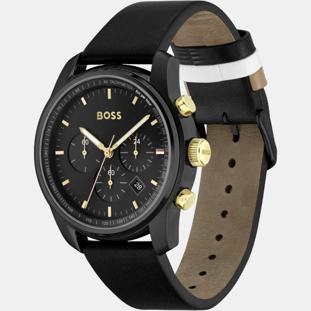 Boss Men Round Black watch