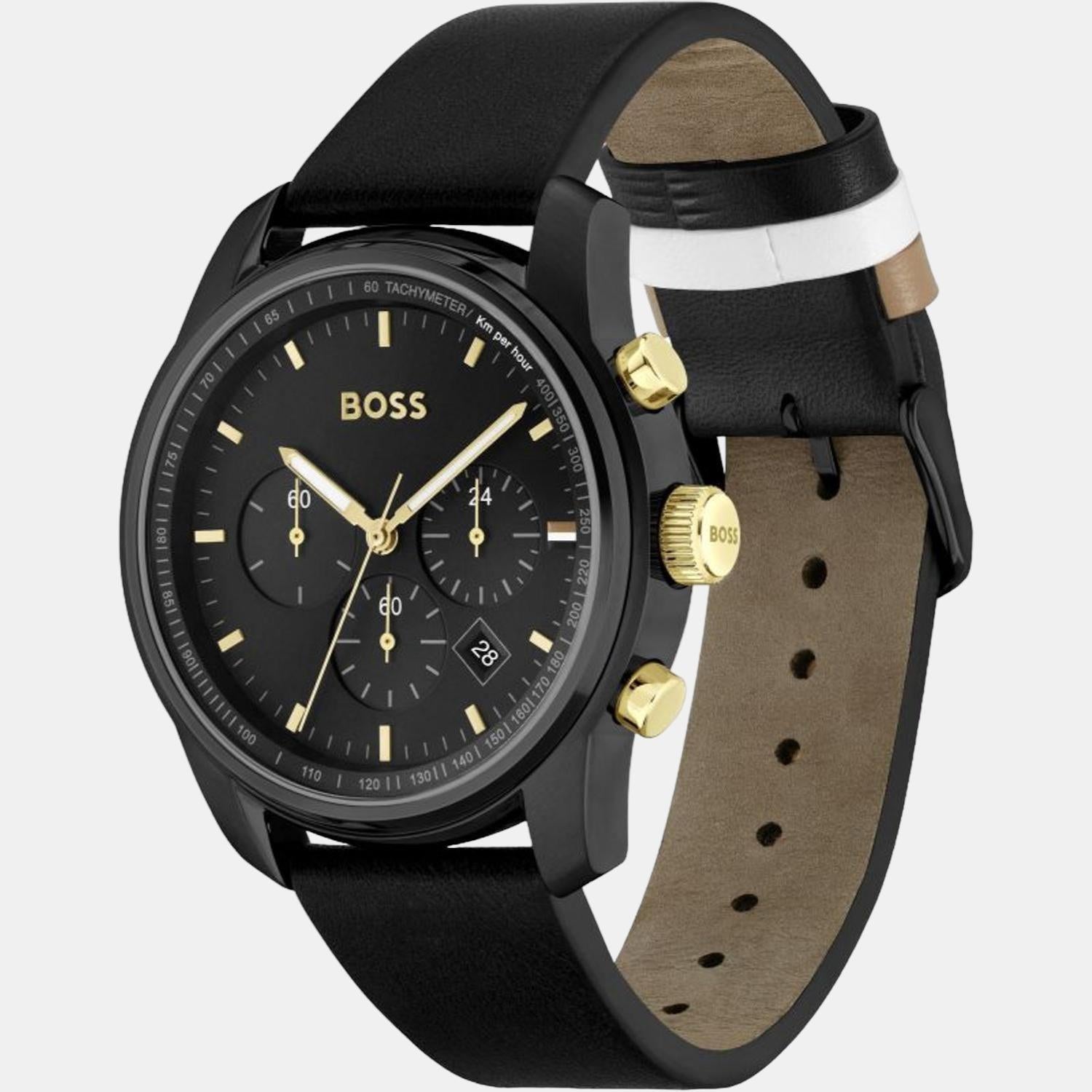 Boss Men Round Black watch