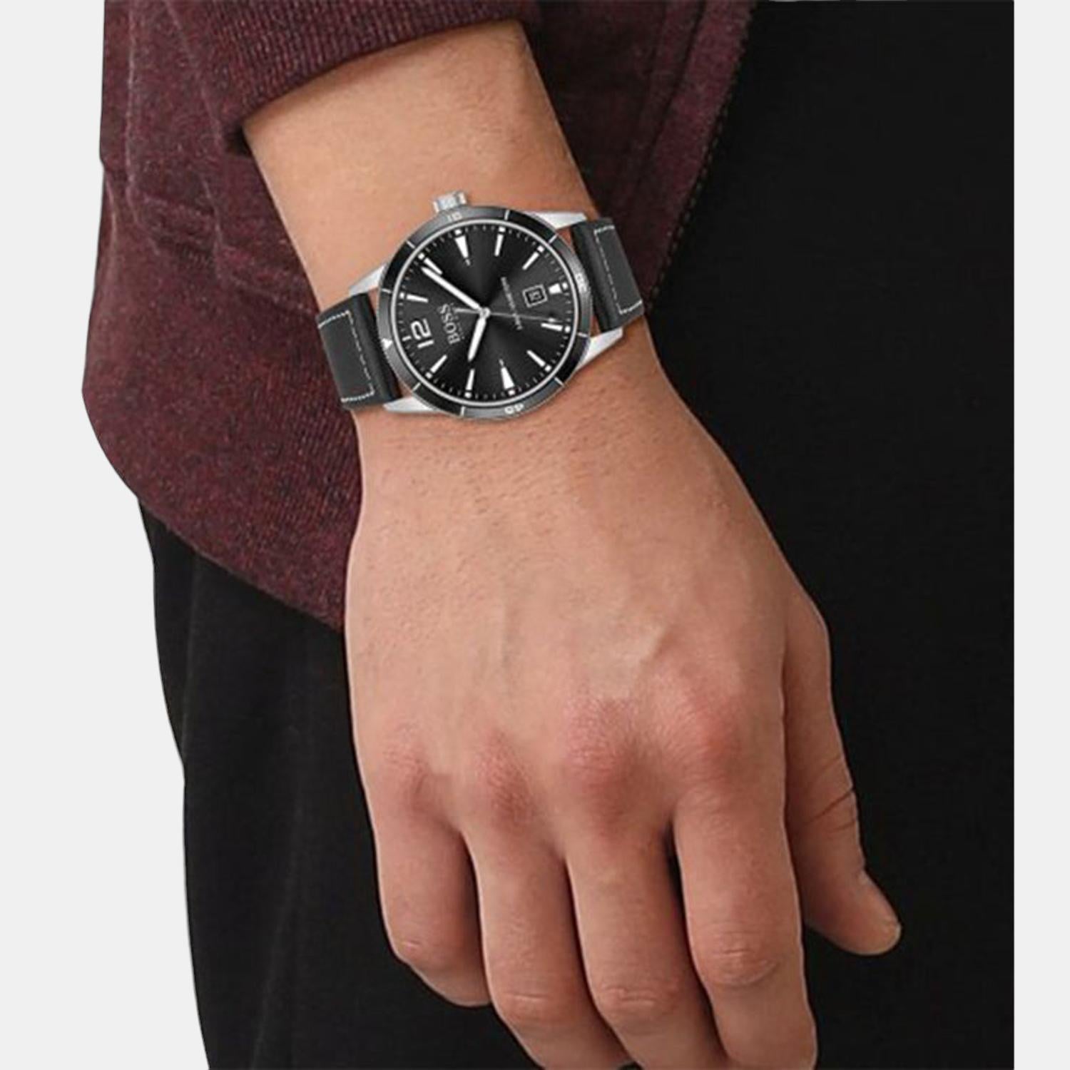 Boss leather outlet watch