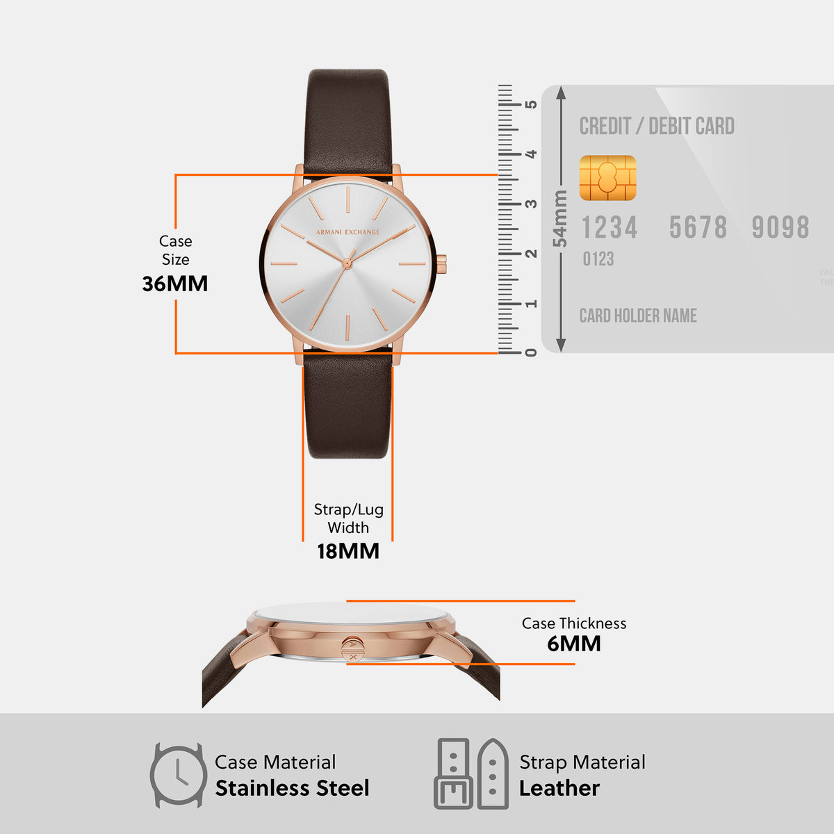 Armani Exchange 30 mm Brown Quartz watch