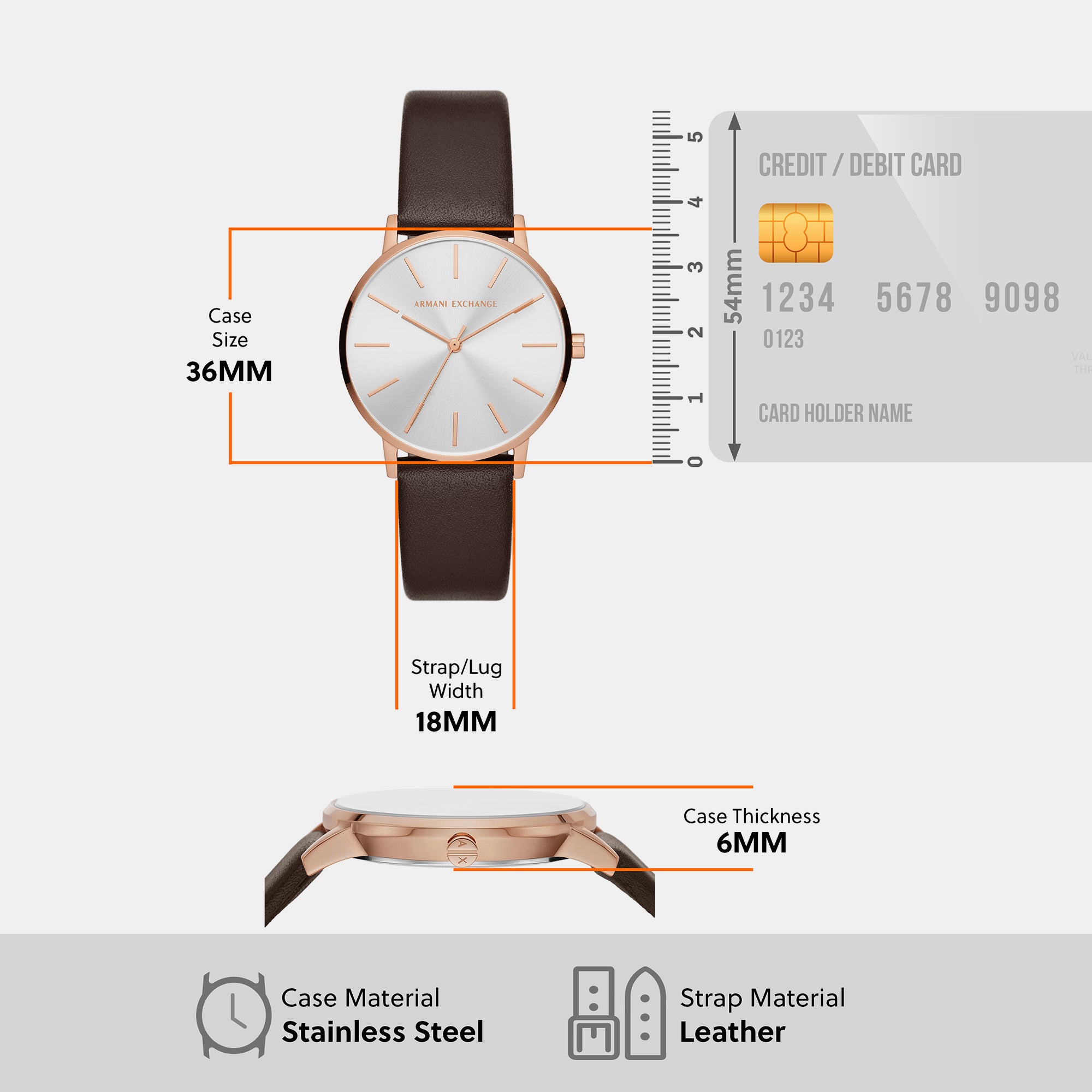 Armani Exchange 30 mm Brown Quartz watch