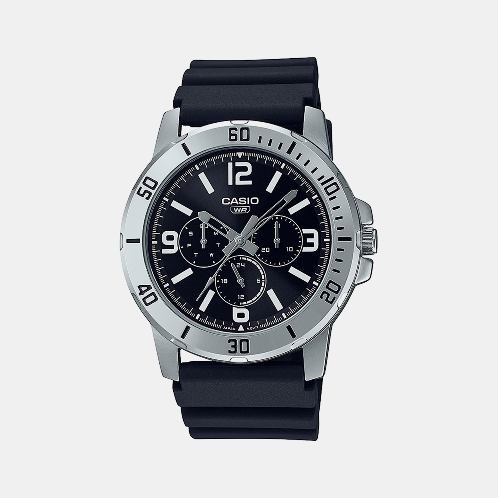 Casio Round Black Chronograph watch