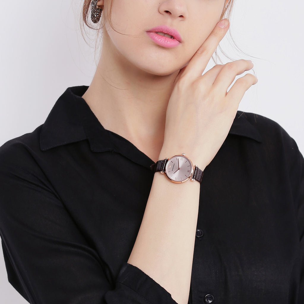 Emporio Armani Round Quartz Analog Women watch