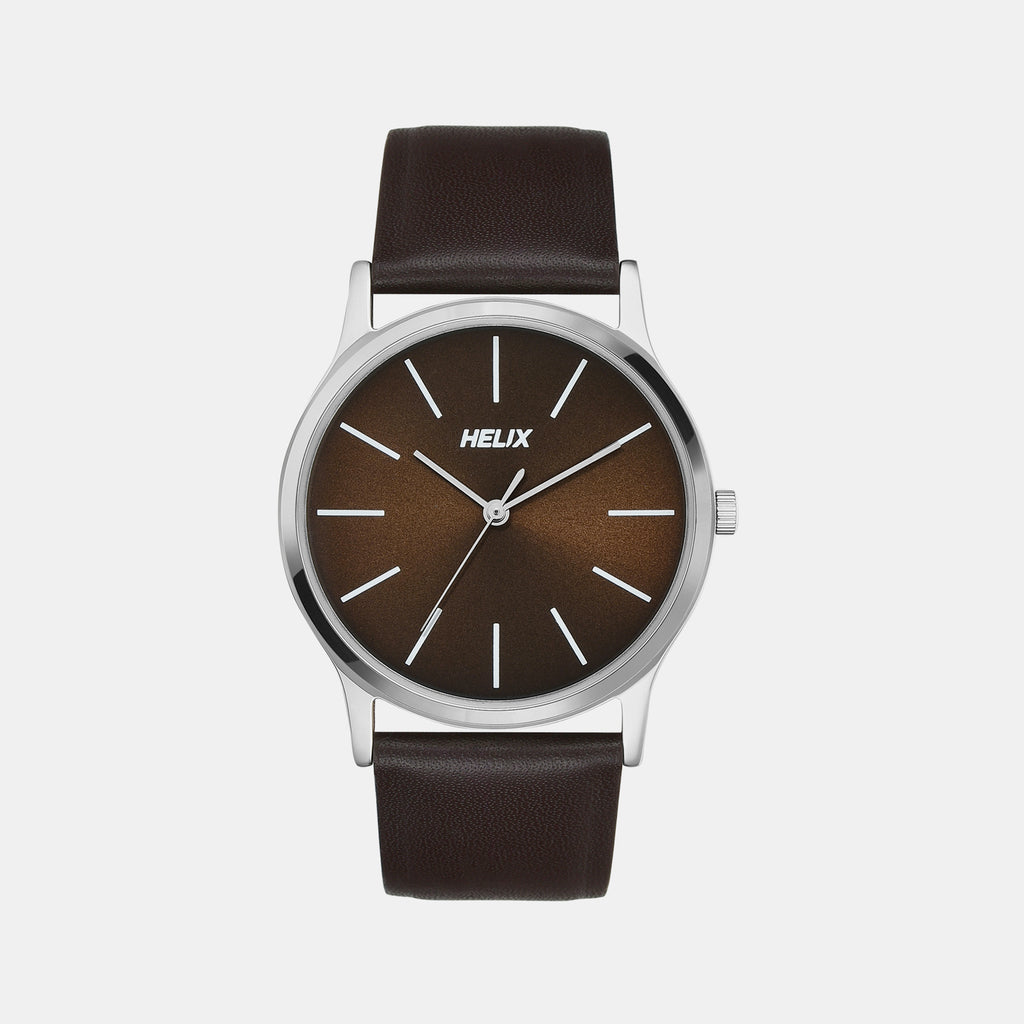 Helix Round Brown Analog watch