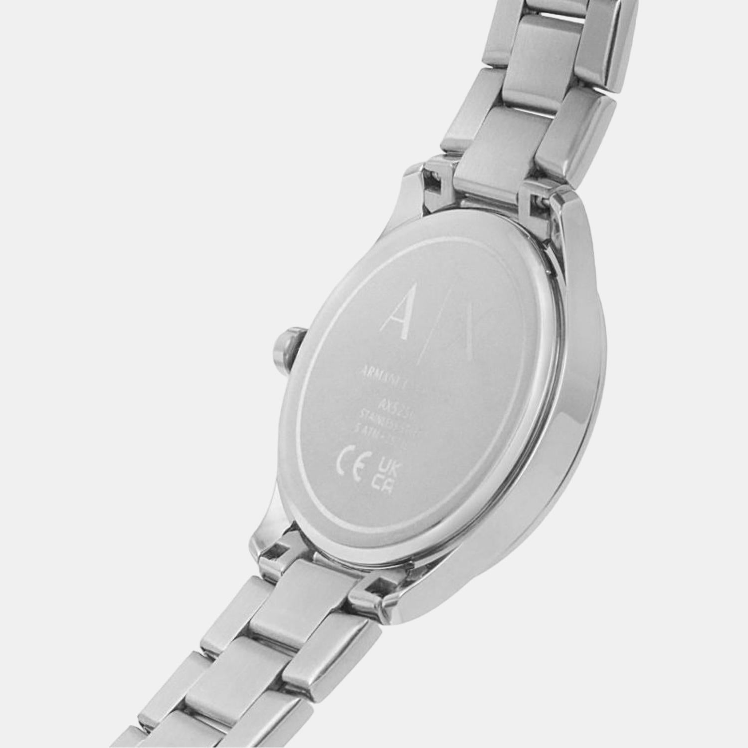 Women Quartz Silver Dial Analog Stainless Steel Watch AX5256