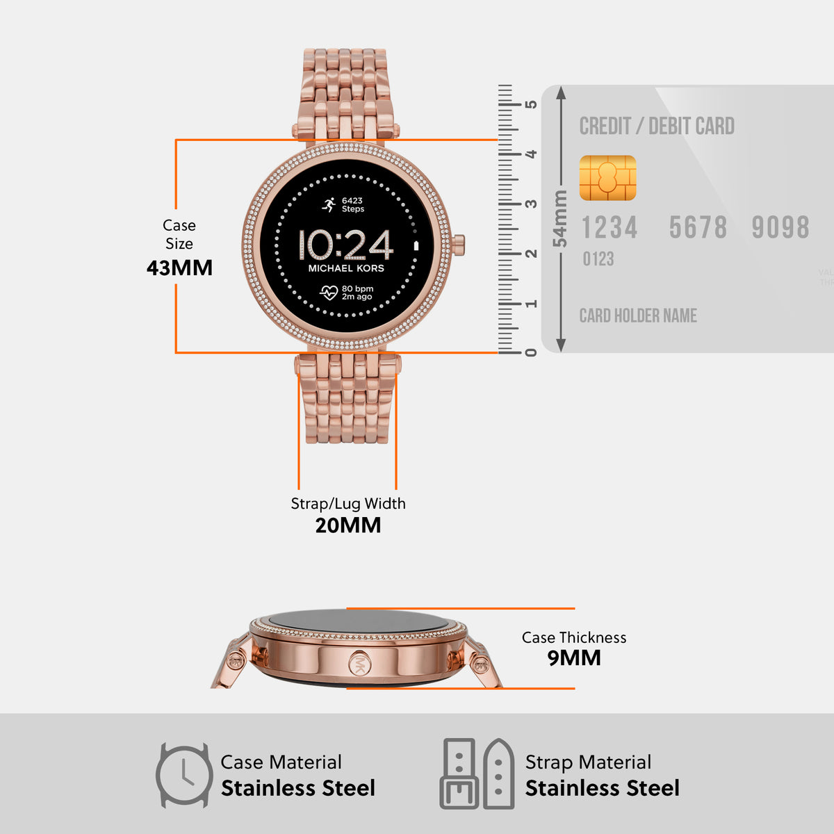 Michael Kors 43 mm Rose Gold Processor watch