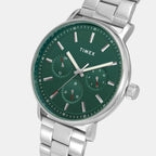 Fashion Men Quartz Green Dial Chronograph Stainless Steel Watch TWEG20017