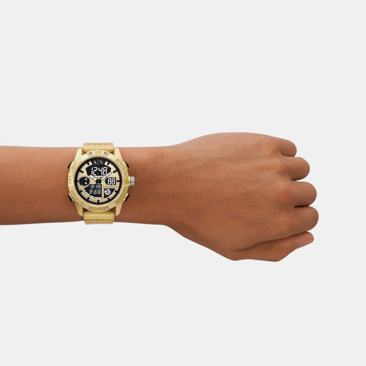 Armani Exchange Men Round Gold watch