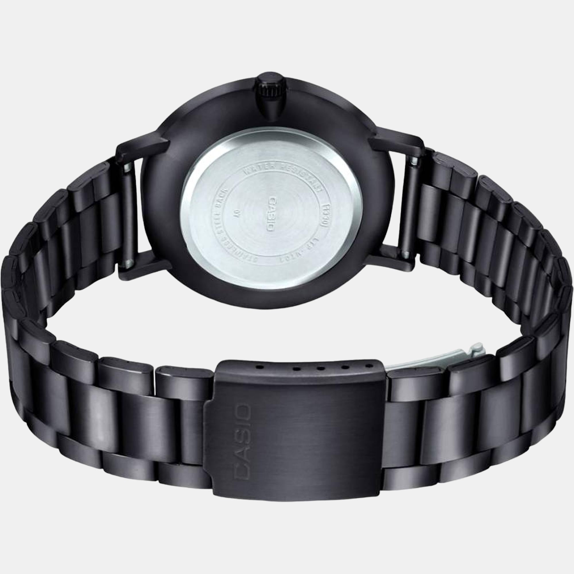 Enticer Men Quartz Black Dial Analog Stainless Steel Watch A1973