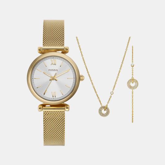Female White Analog Brass Watch ES5251SET