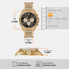 Whitney Women Quartz Black Dial Chronograph Stainless Steel Watch MK7224