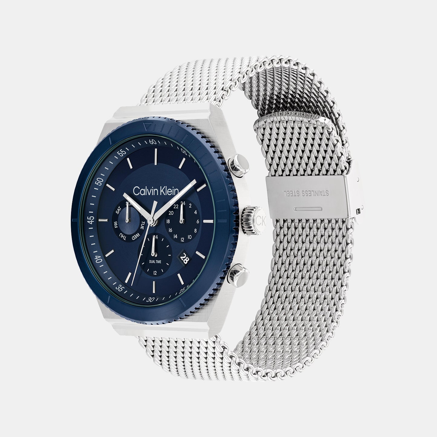 Men Blue Chronograph Mesh Watch 25200305