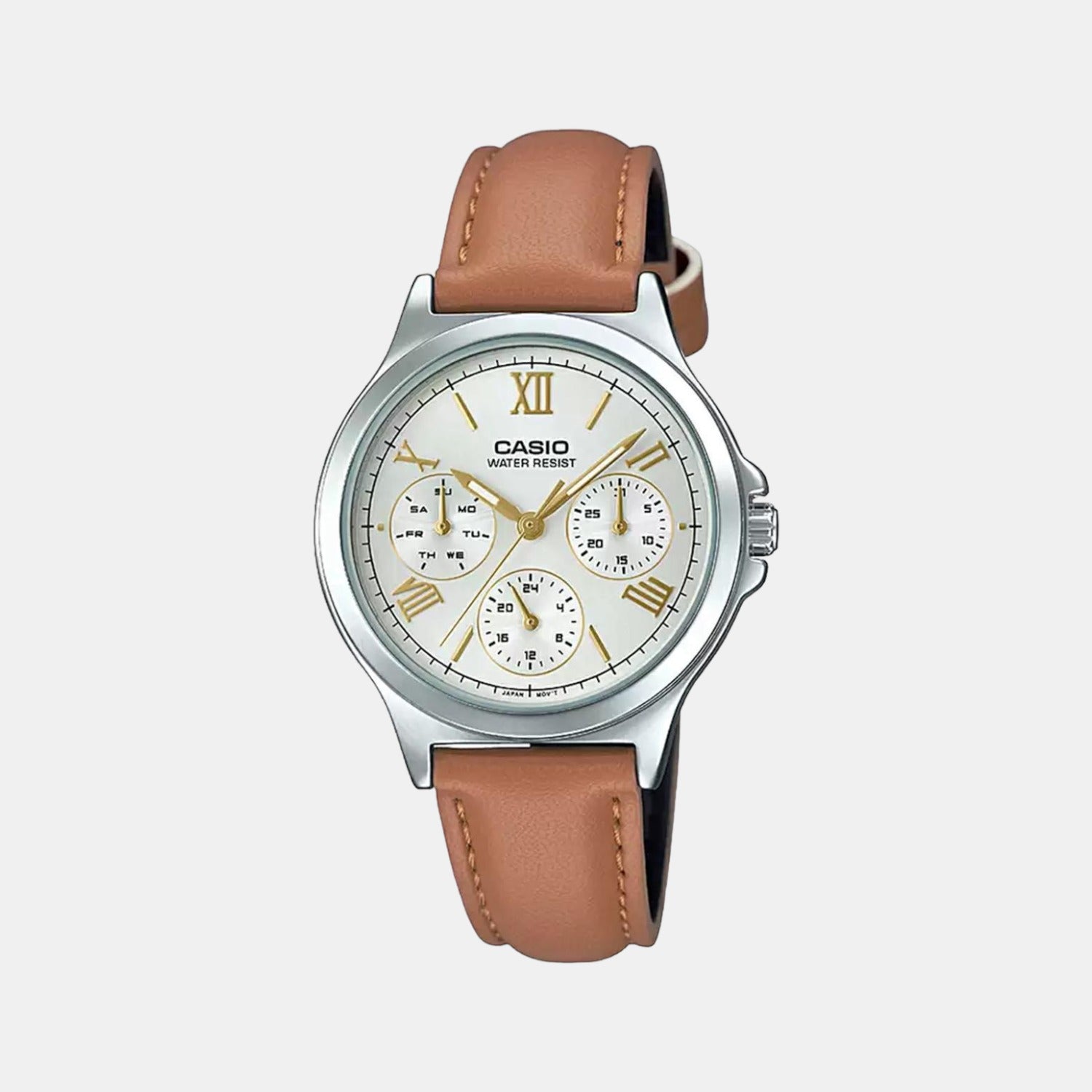 Casio Round White Chronograph watch