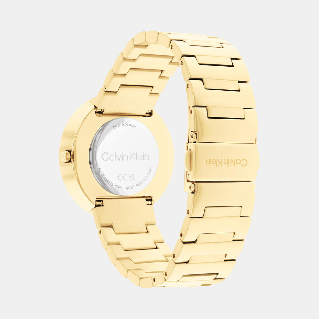 Calvin Klein Unisex Round Gold watch