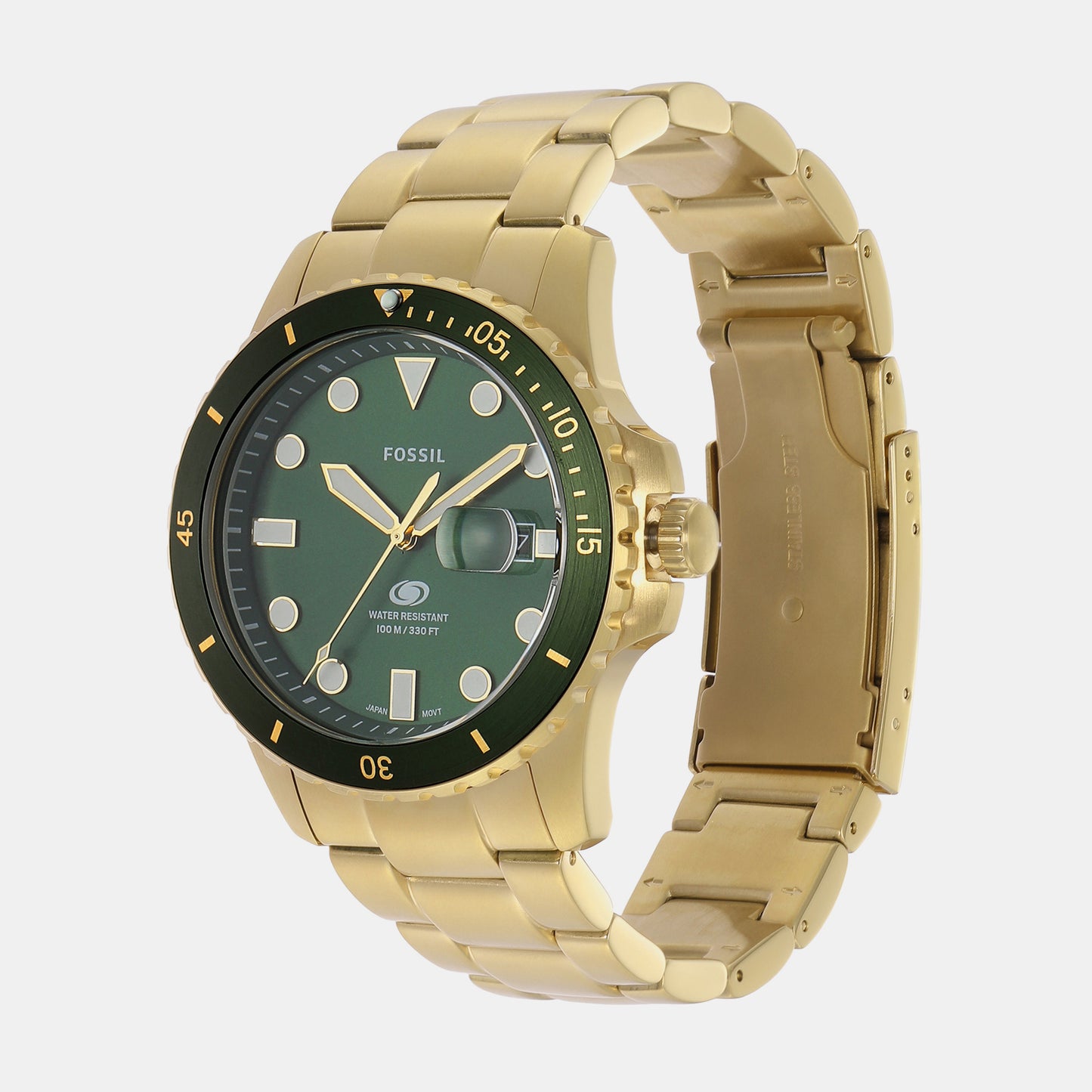 Men's Blue Dive Green Dial Analog Stainless Steel Watch FS6030