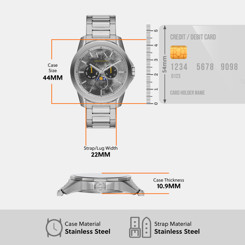 Armani Exchange Stainless Steel Round watch