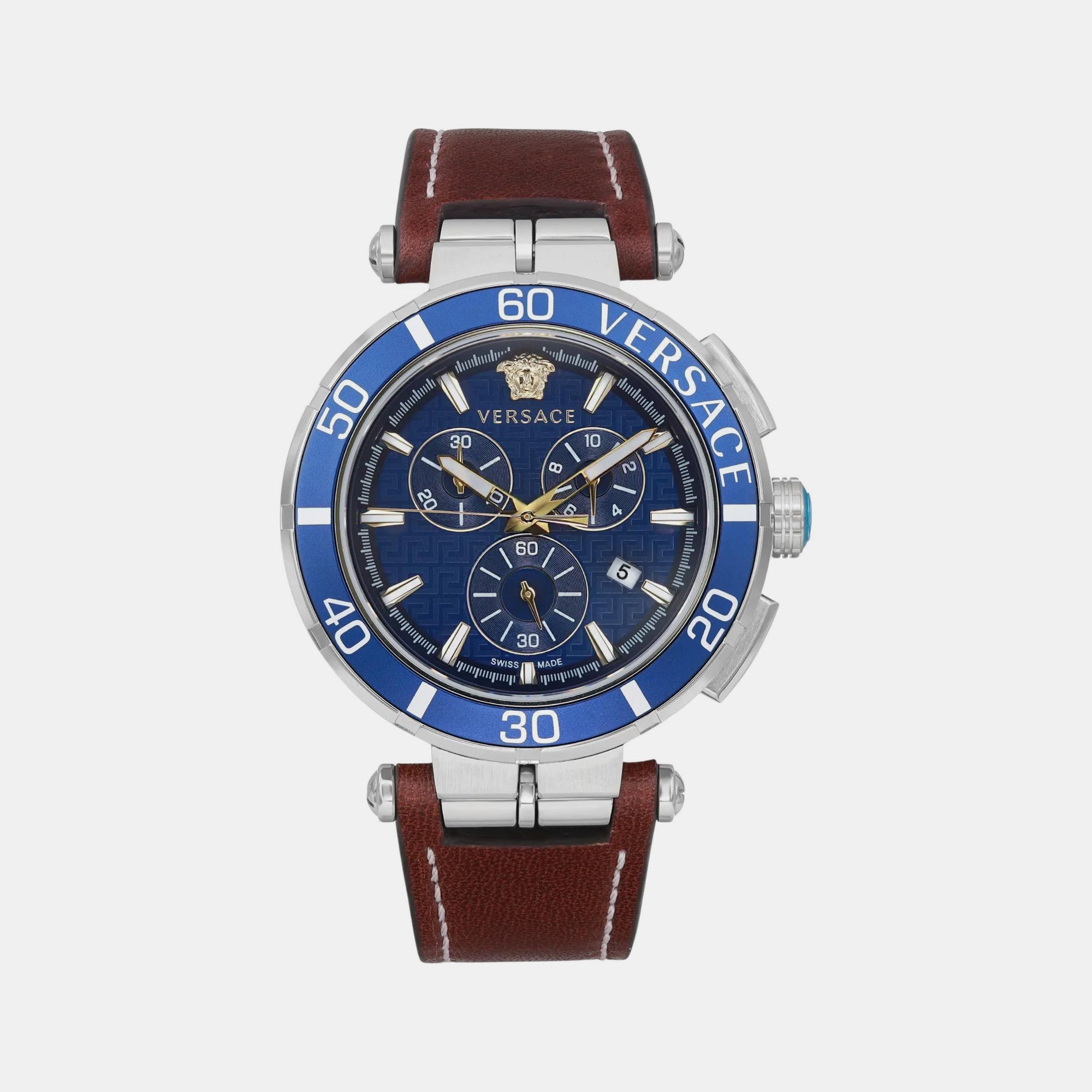 Versace Round Blue Chronograph watch