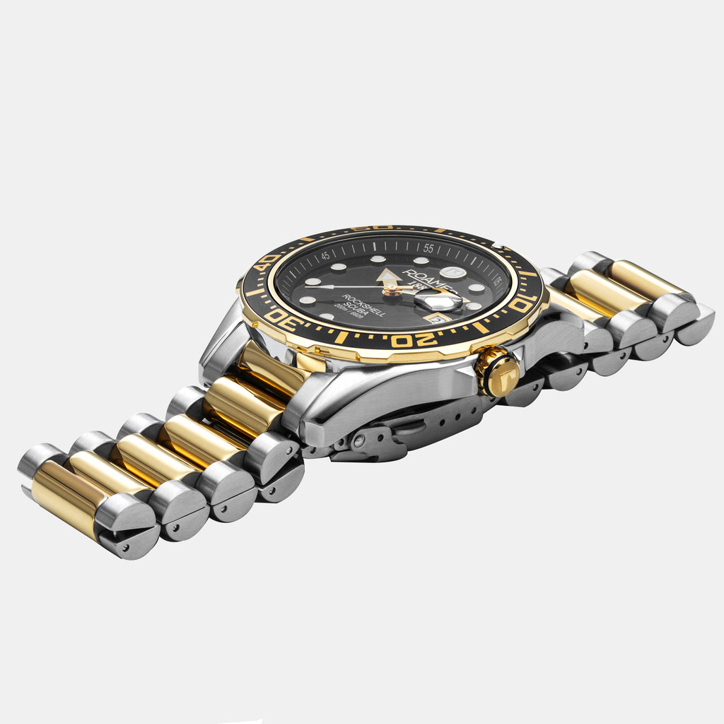 Rockshell Mark III Scuba Men Quartz Black Dial Analog Stainless Steel Watch 220858 47 85 50
