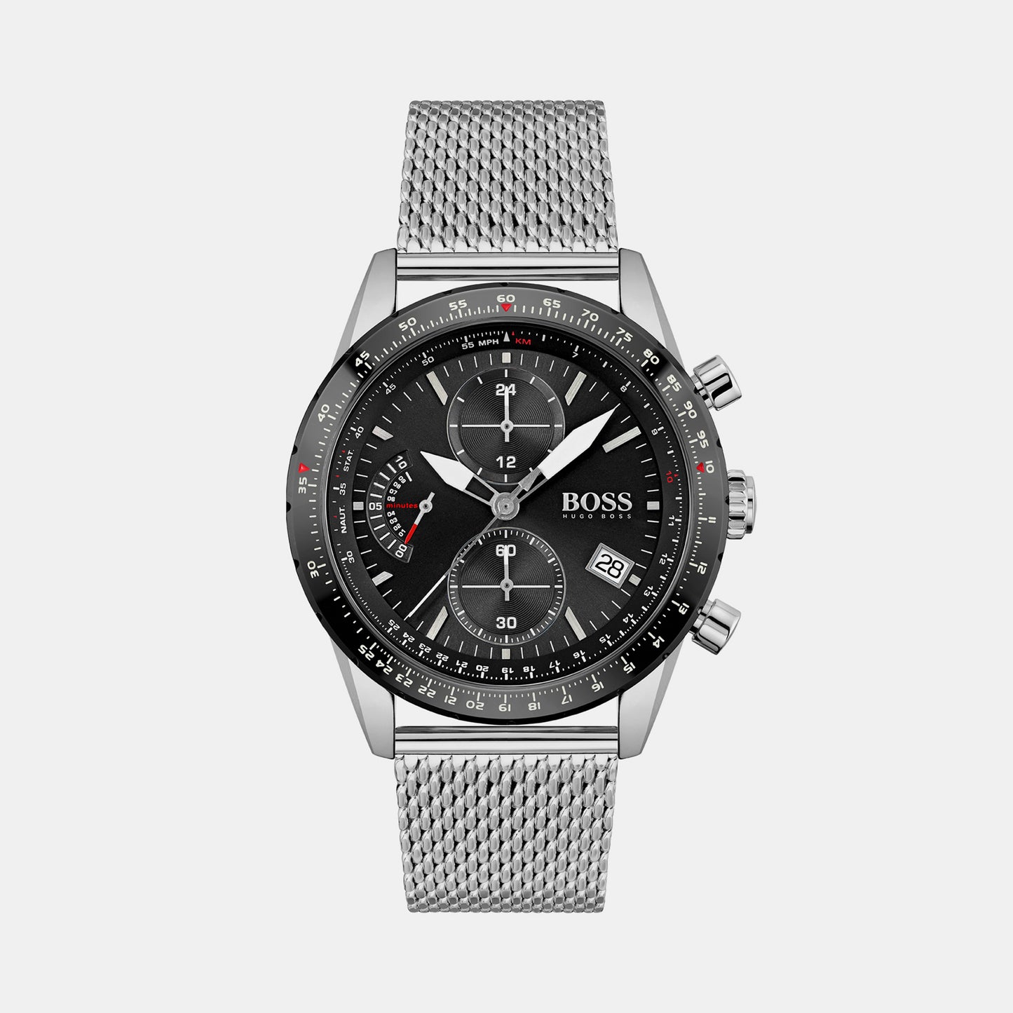 Pilot Edition Chrono Male Black Chronograph Mesh Watch 1513886