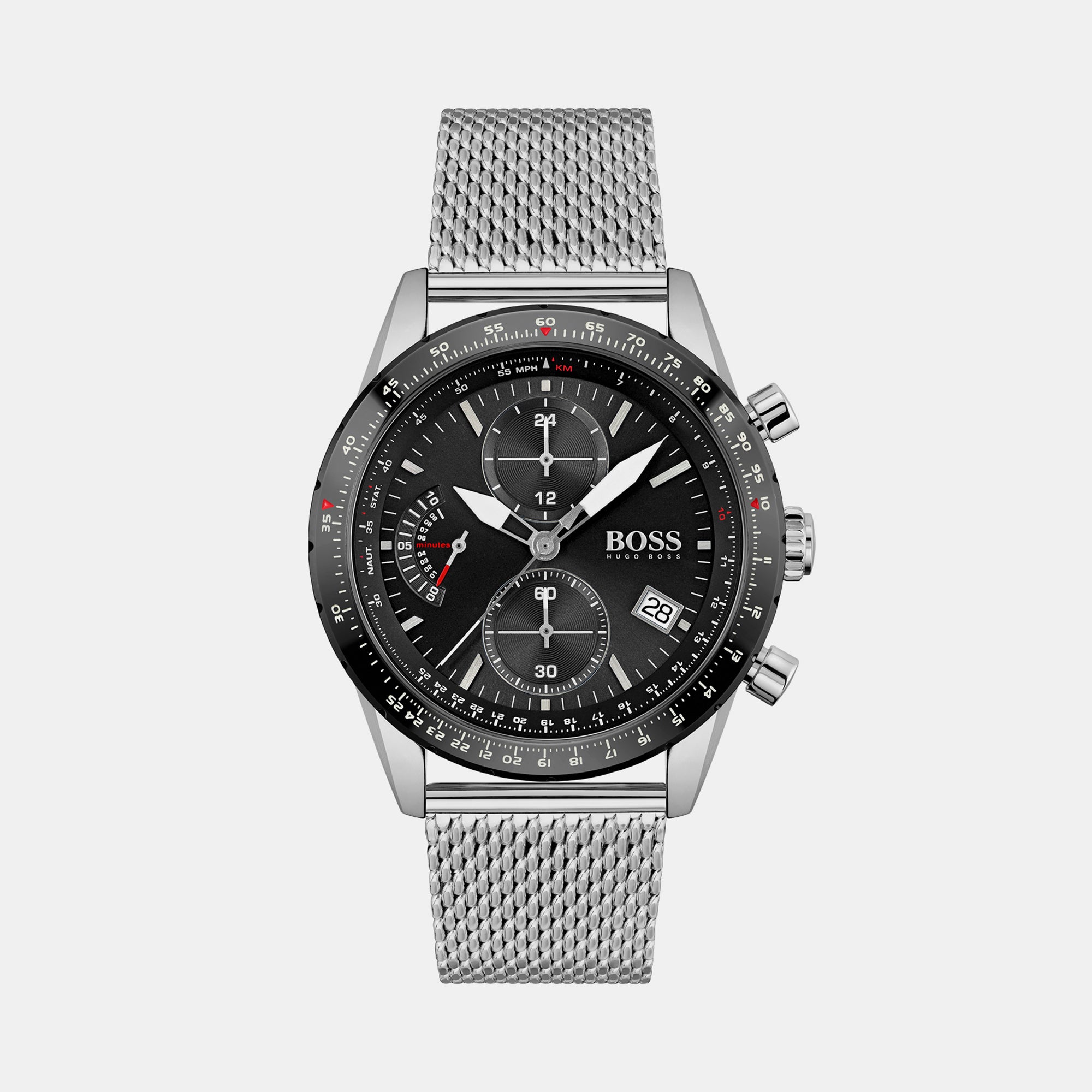 Boss Round Black Chronograph watch