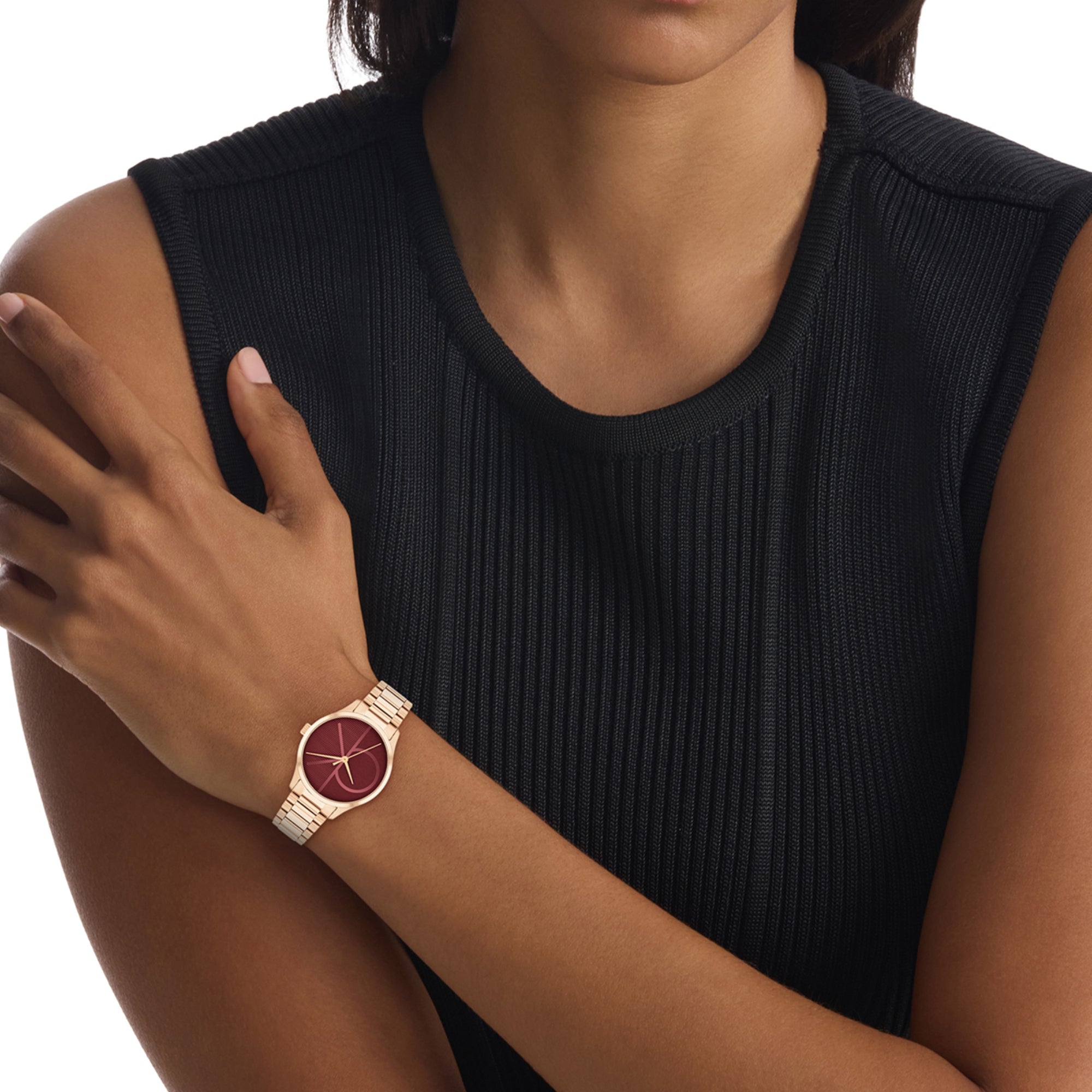 Calvin Klein Stainless Steel Burgundy watch