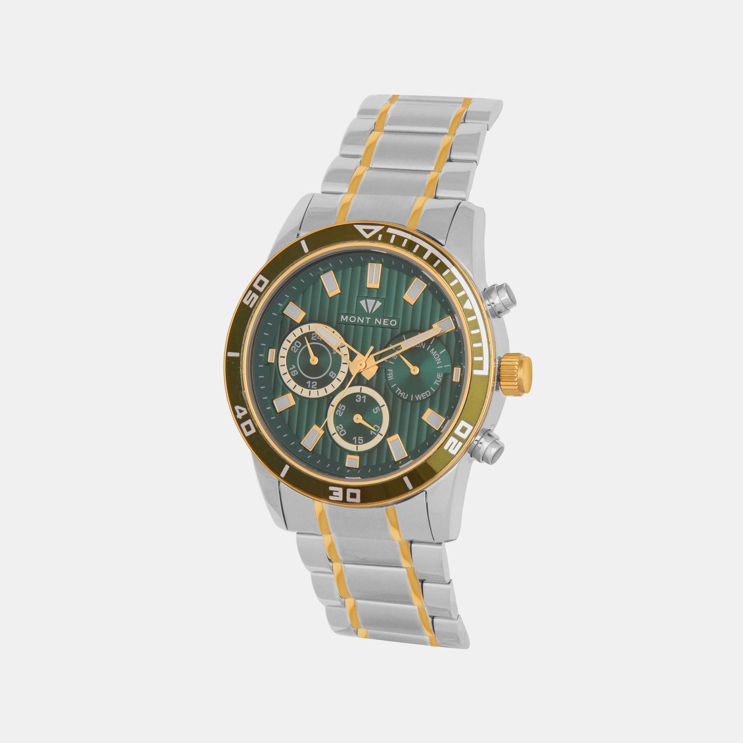 Men Green Chronograph Stainless Steel Watch 1036C-M11014