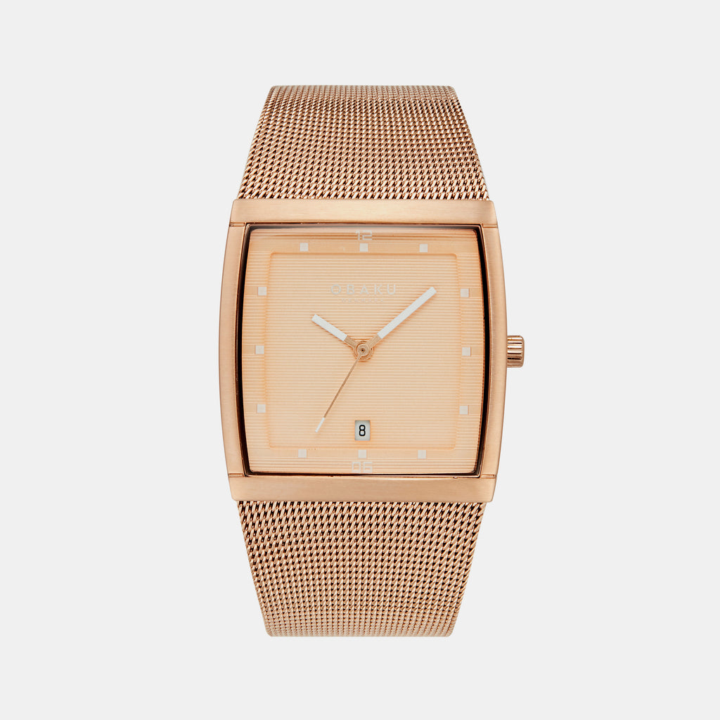 Obaku Square Rose Gold Analog watch