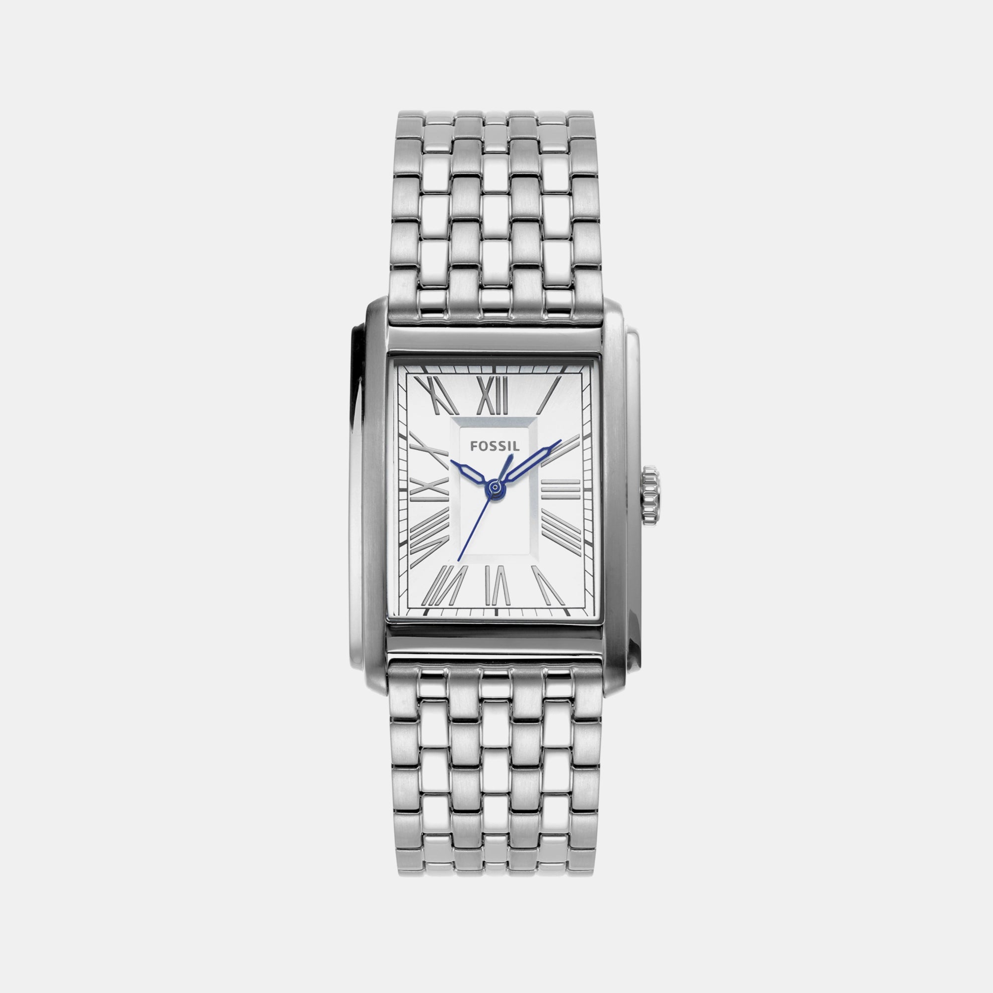 Fossil Rectangular Silver Analog watch