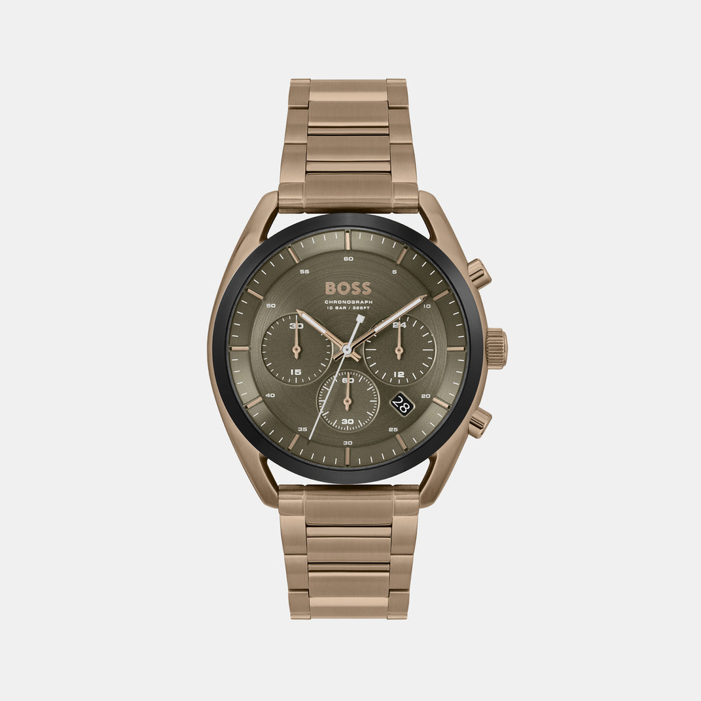 Boss Round Green Chronograph watch