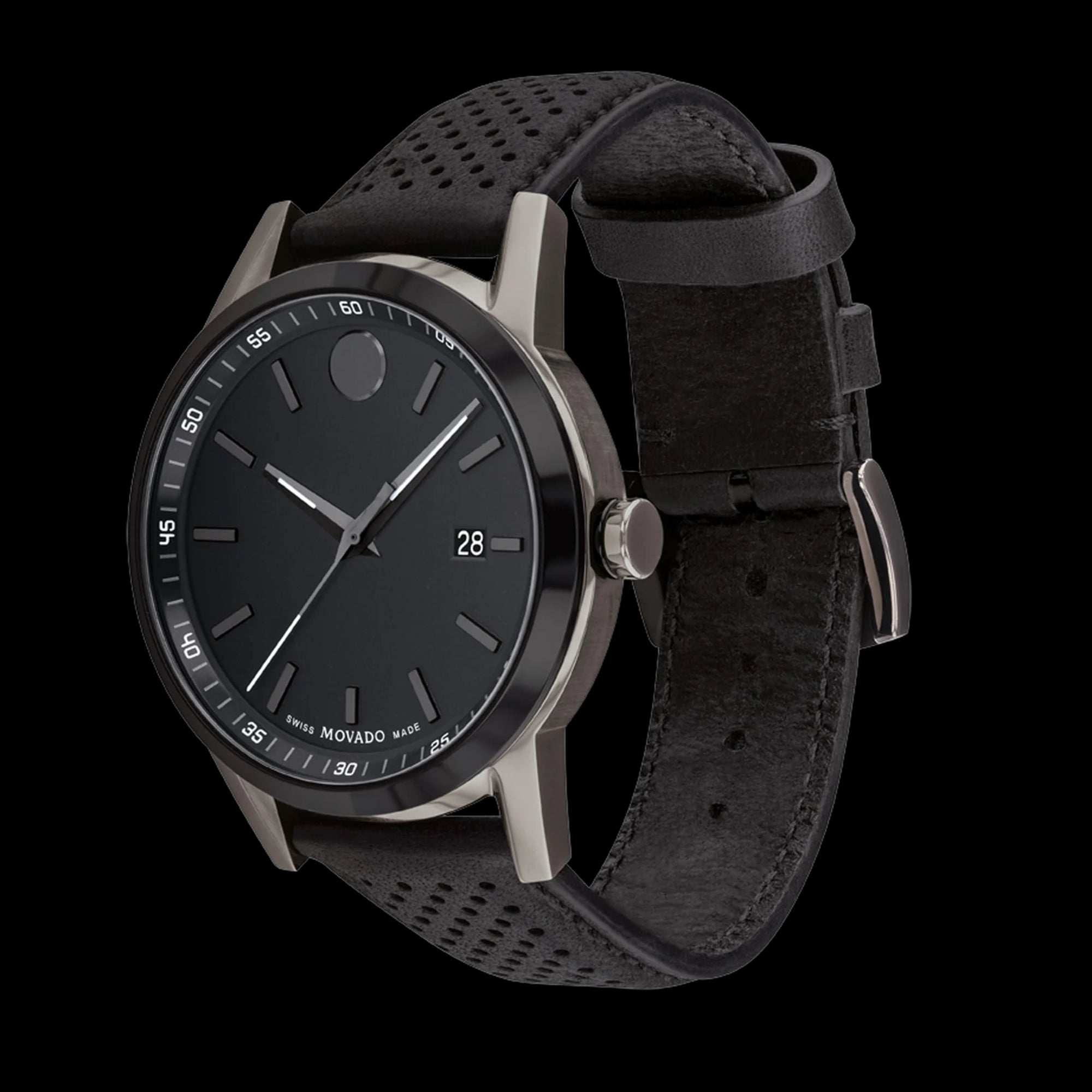 Movado Men Round Black watch
