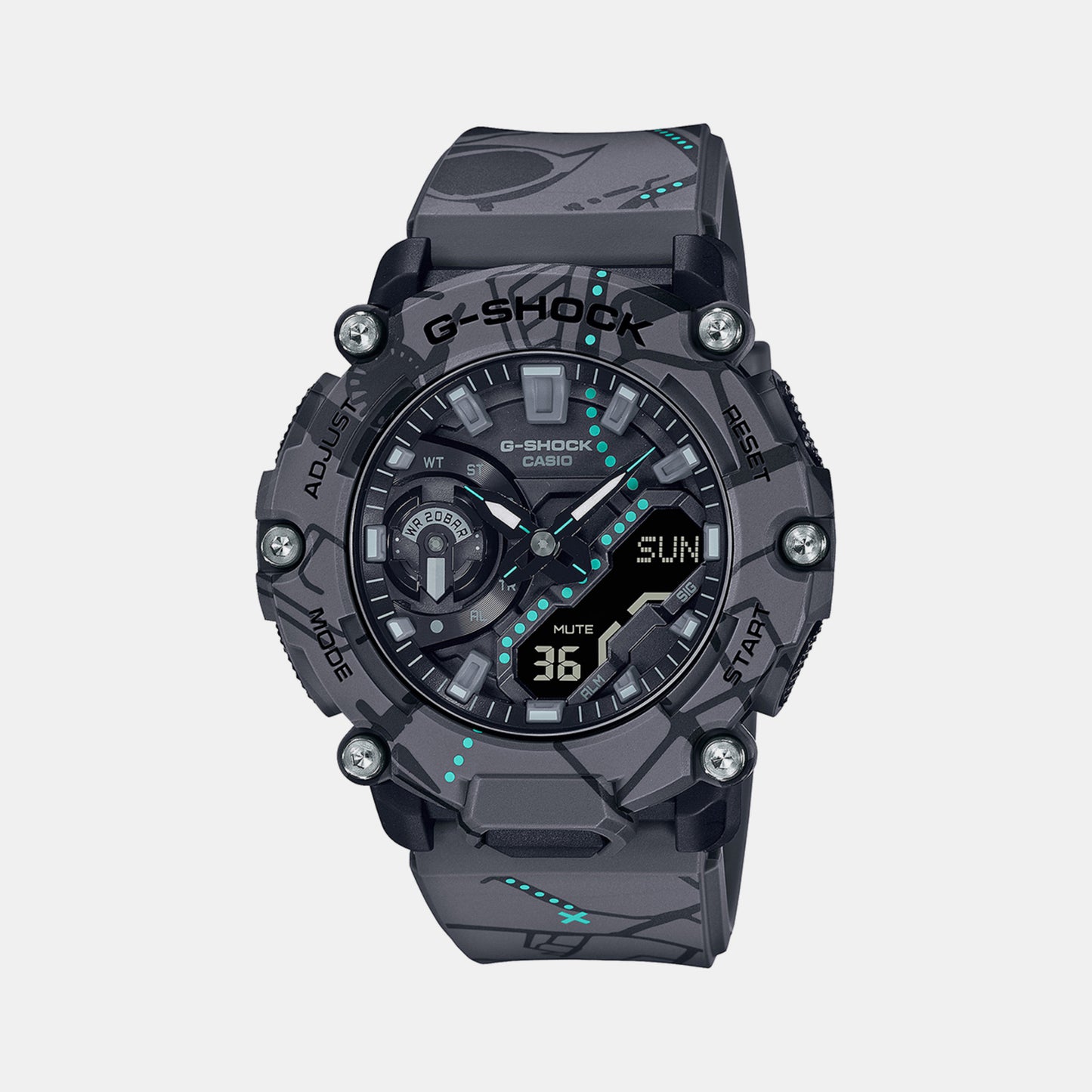 Male Grey Analog-Digital Resin Watch G1368