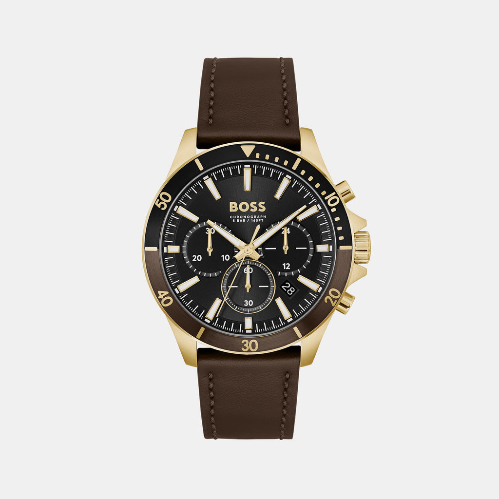 Boss Round Black Chronograph watch