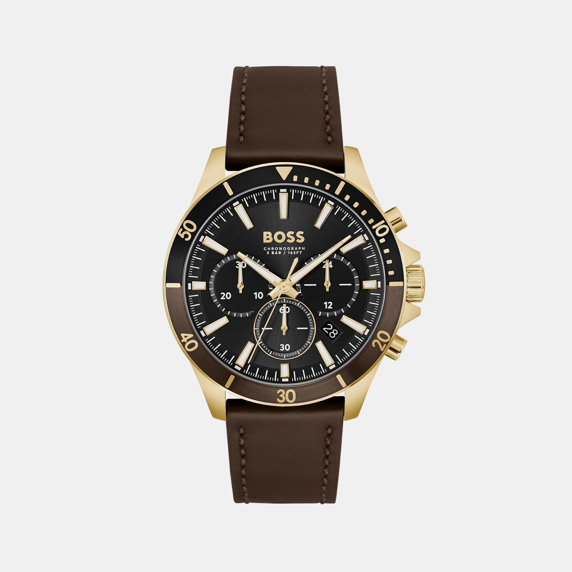 Boss Round Black Chronograph watch