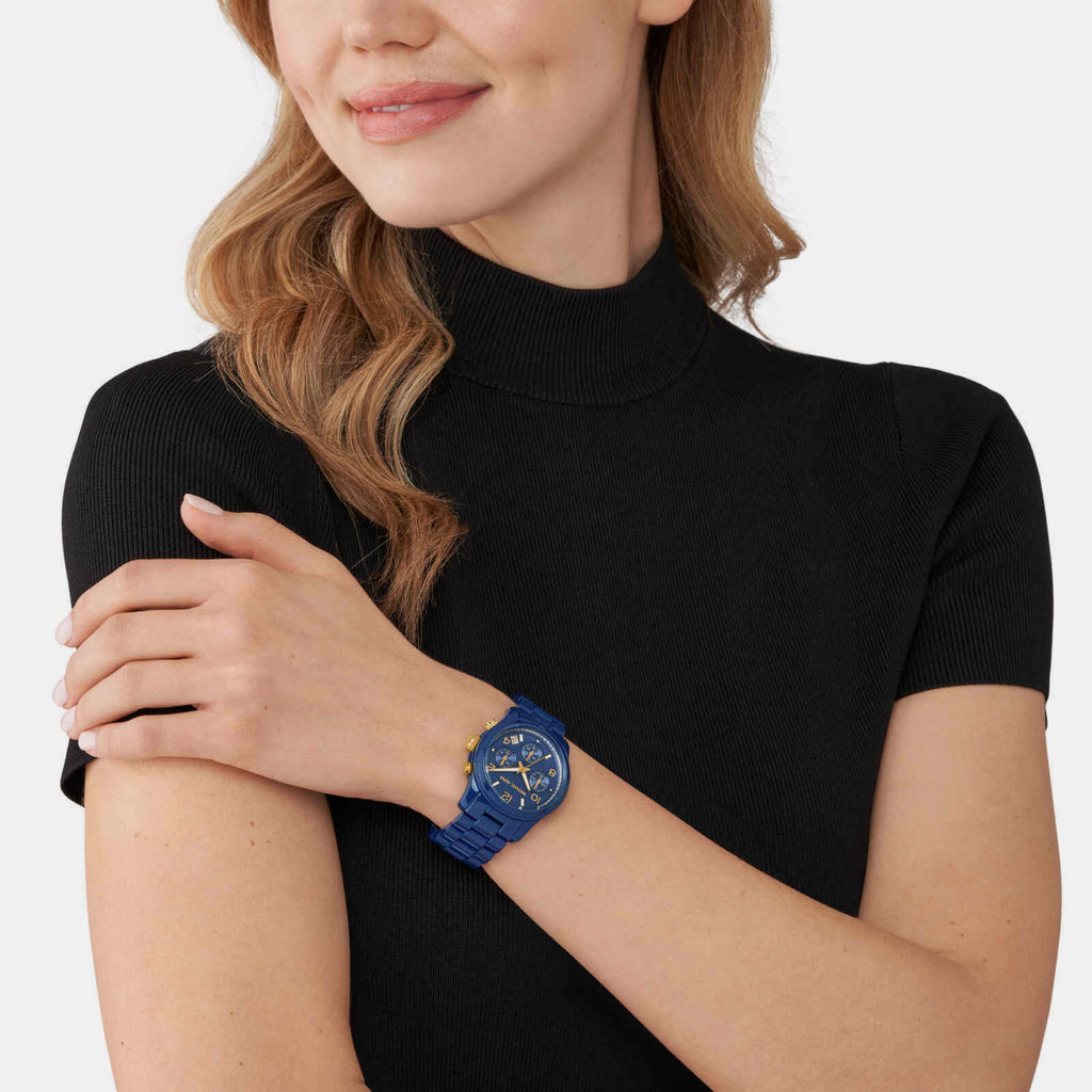 Michael Kors Women Round Blue watch