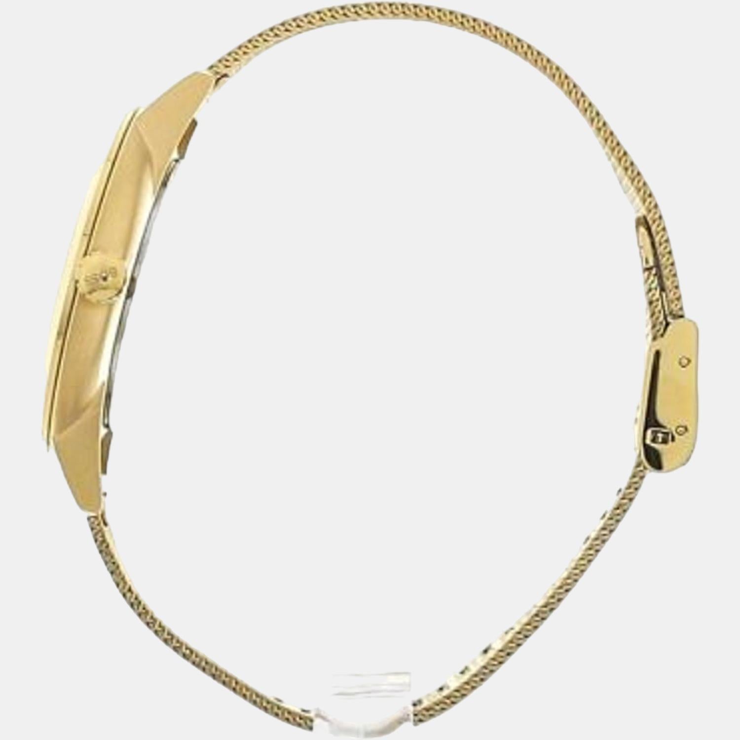 Symphony Women Quartz Gold Dial Analog Stainless Steel Watch 1502612