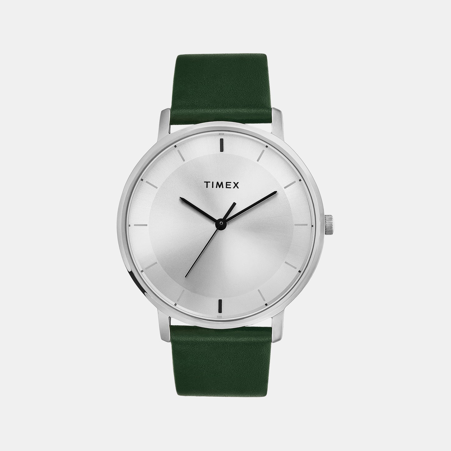 Male Silver Analog Leather Watch TW0TG8013