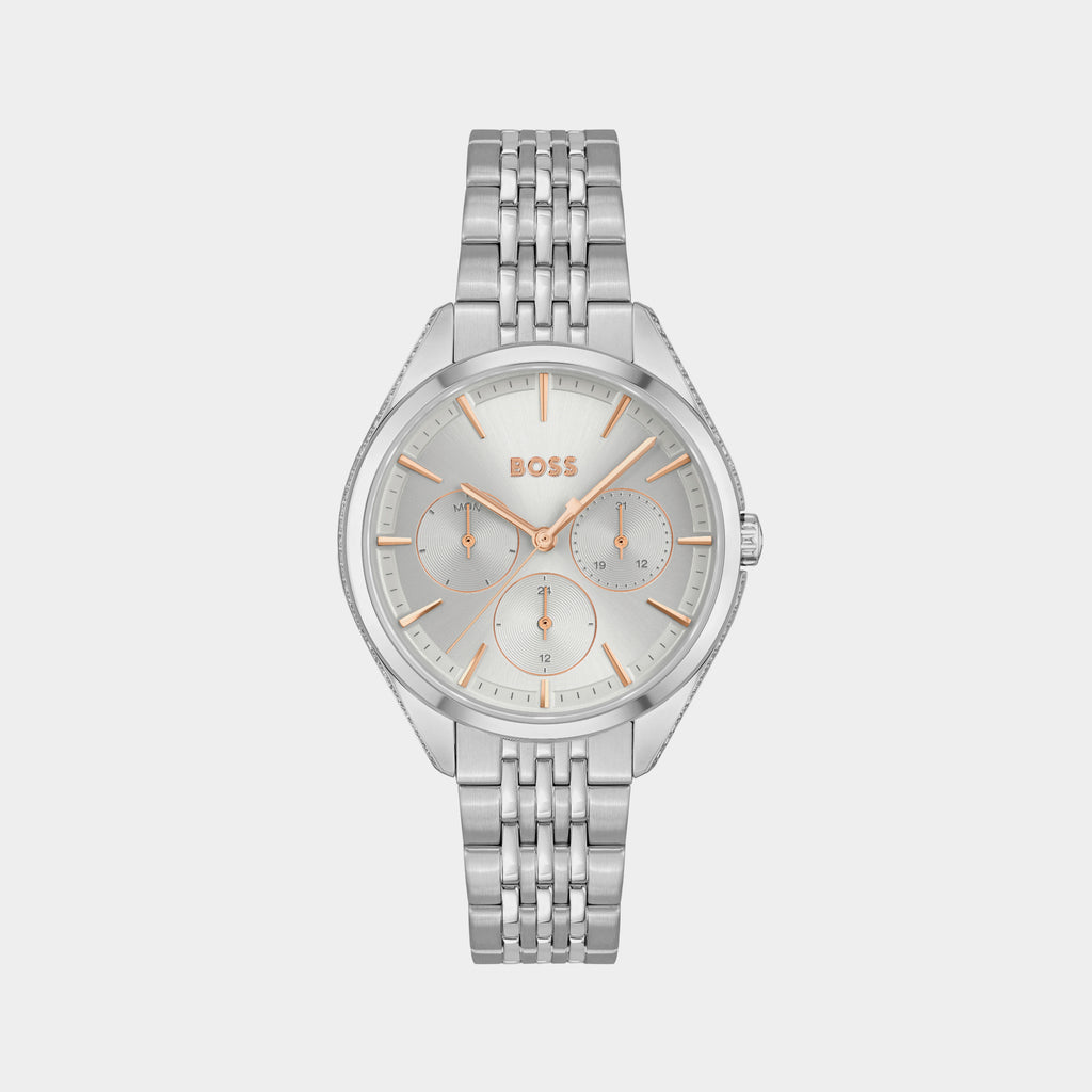 Boss Round Silver Chronograph watch