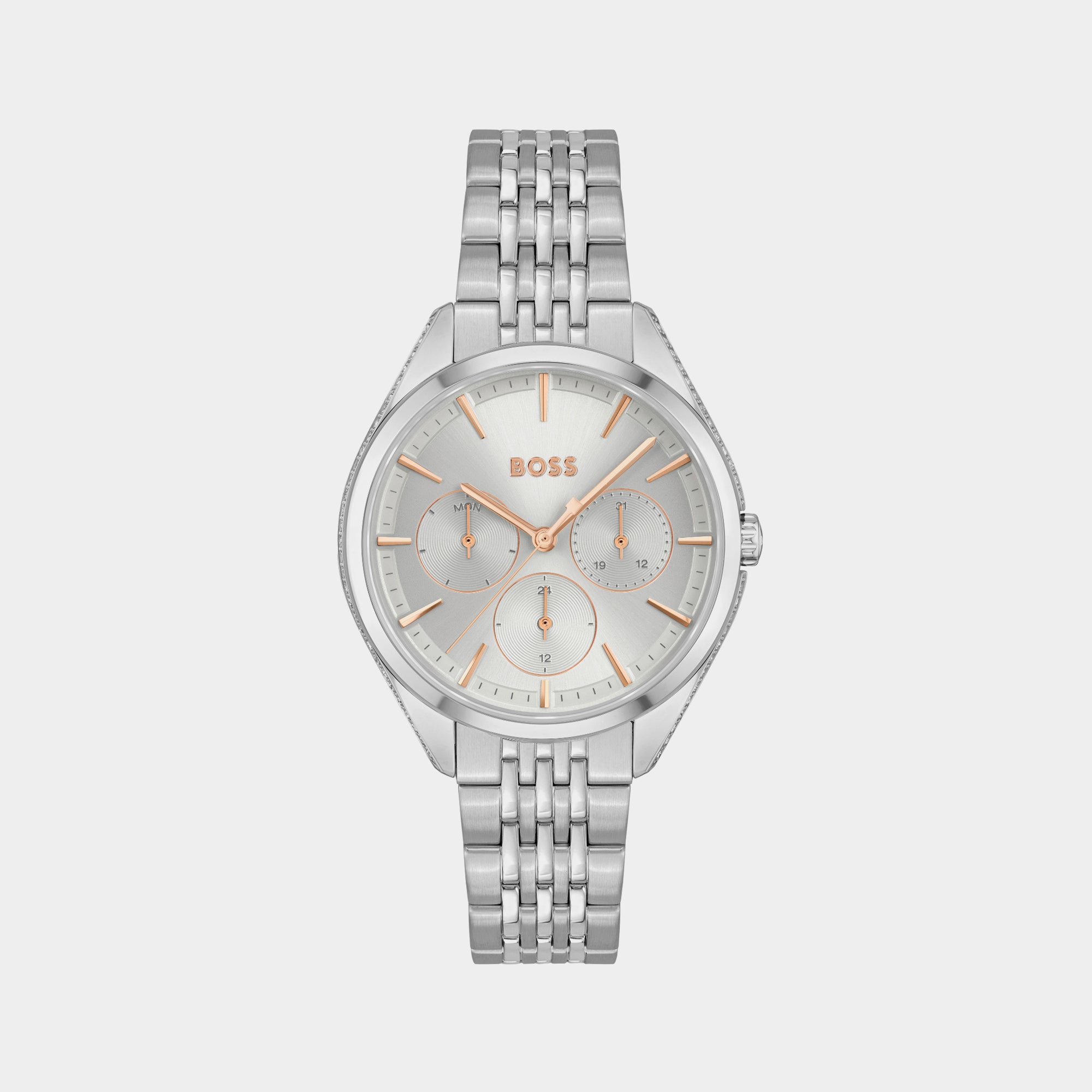 Boss Round Silver Chronograph watch