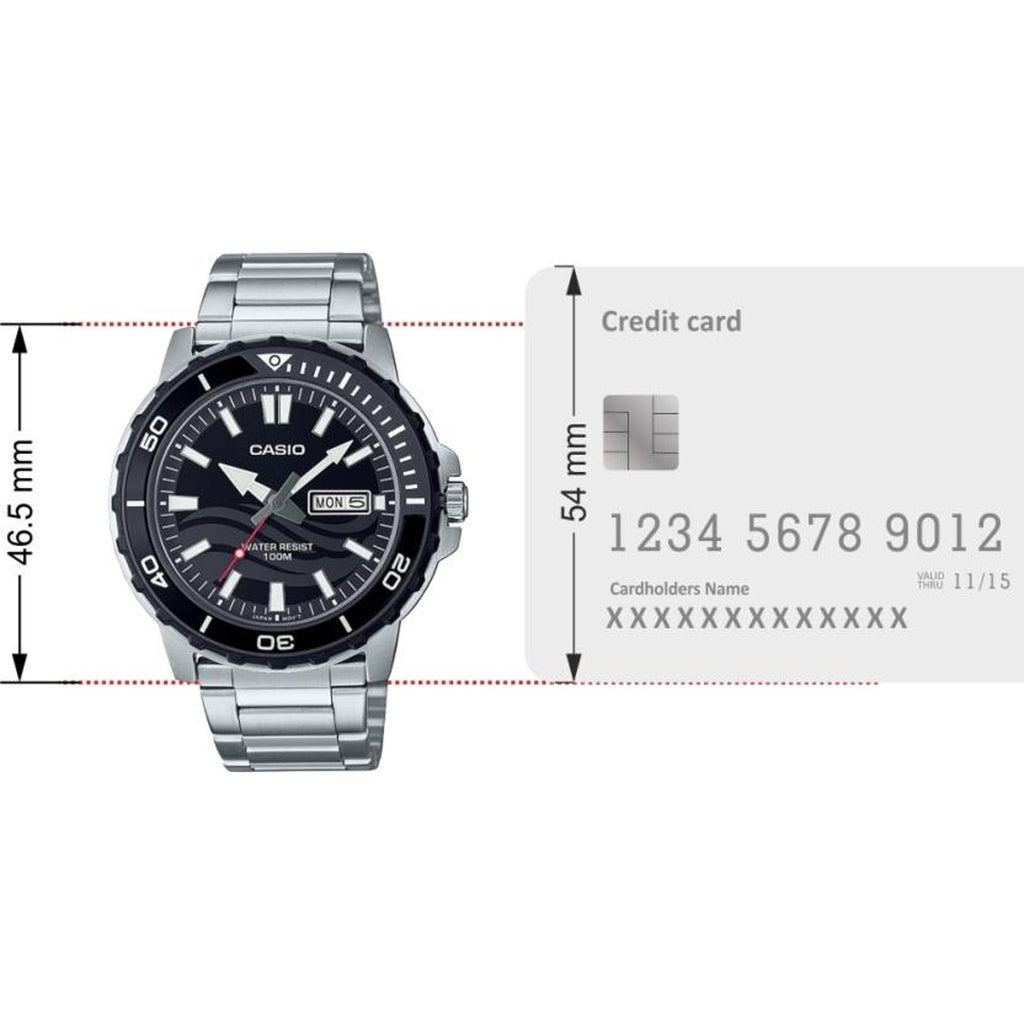 Enticer Men Quartz Black Dial Analog Stainless Steel Watch A2116