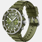 World Explorer Men Quartz Green Dial Chronograph Silicone Watch AR11534