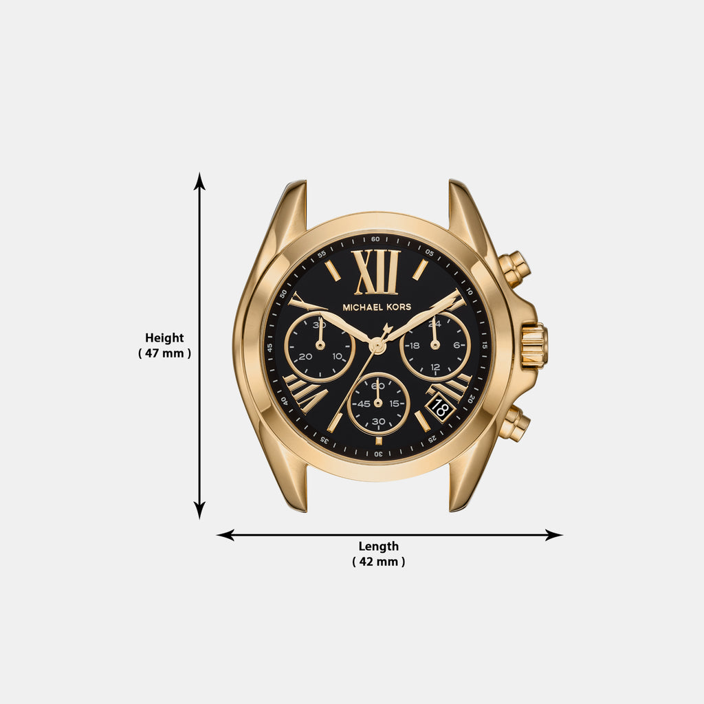 Bradshaw Women Quartz Black Dial Chronograph Stainless Steel Watch MK6959