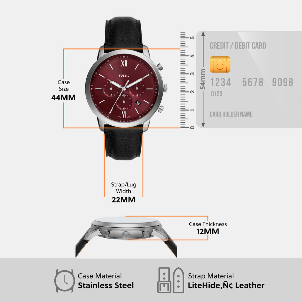 Fossil 44 mm Black Quartz watch