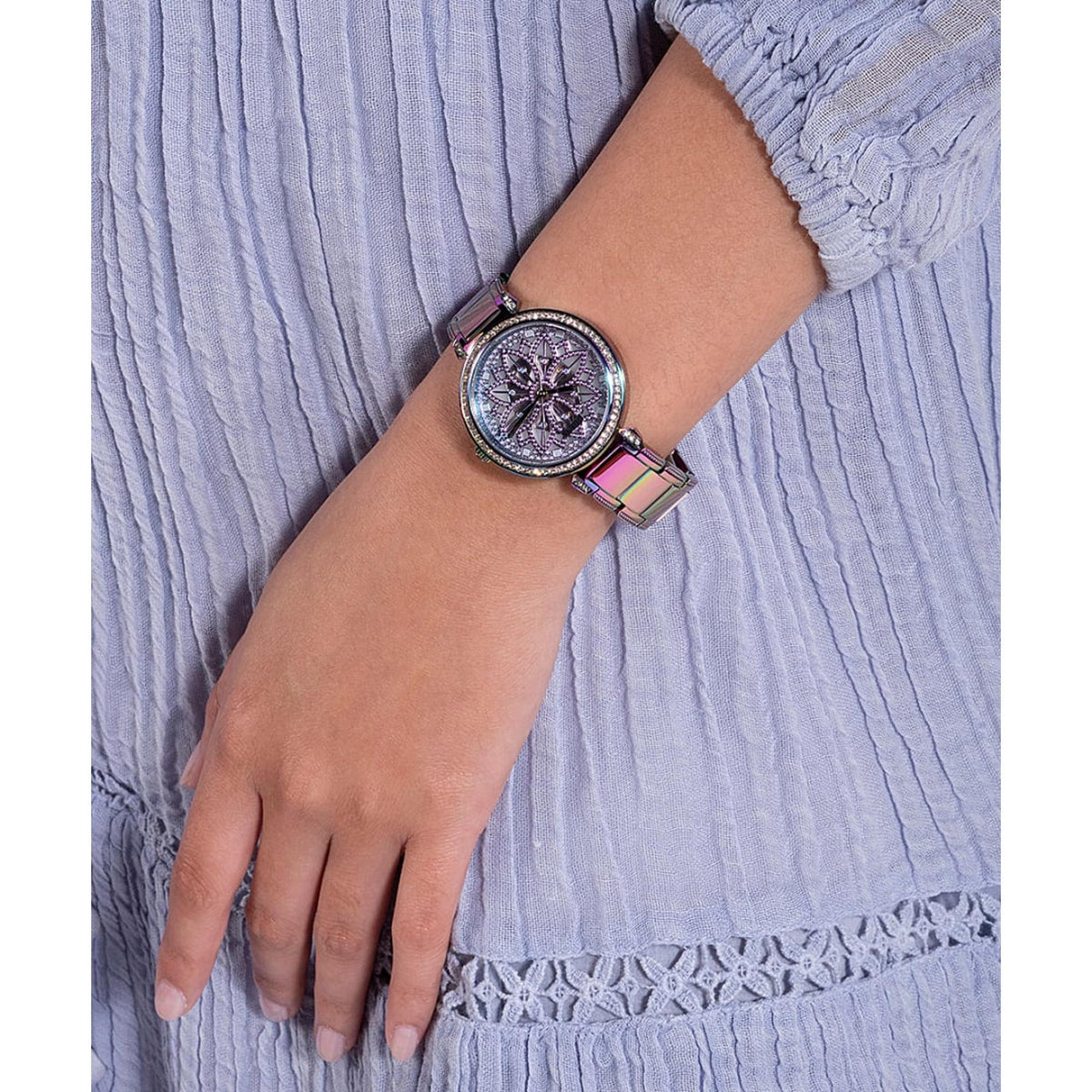 Gt Lily Women Quartz Purple Dial Analog Stainless Steel Watch Gw0528L4