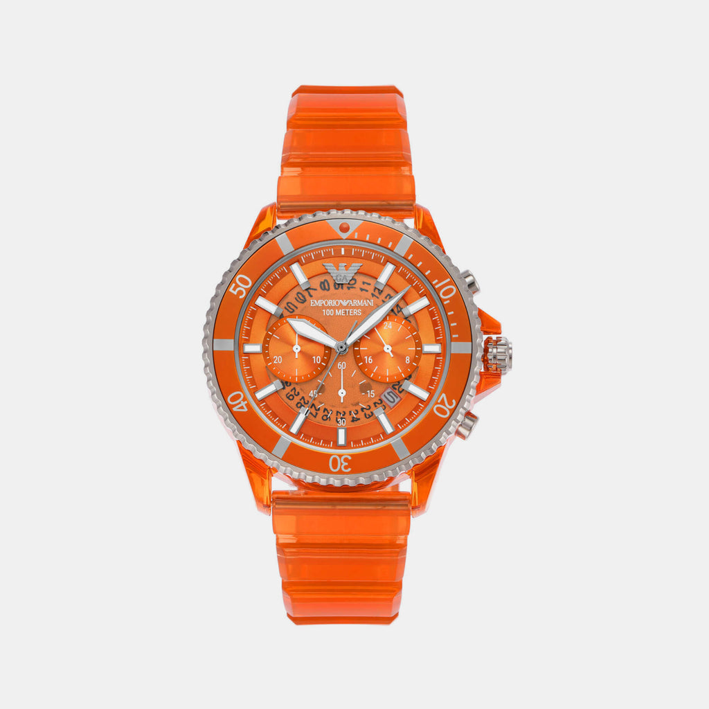 Emporio Armani Round Orange Chronograph watch