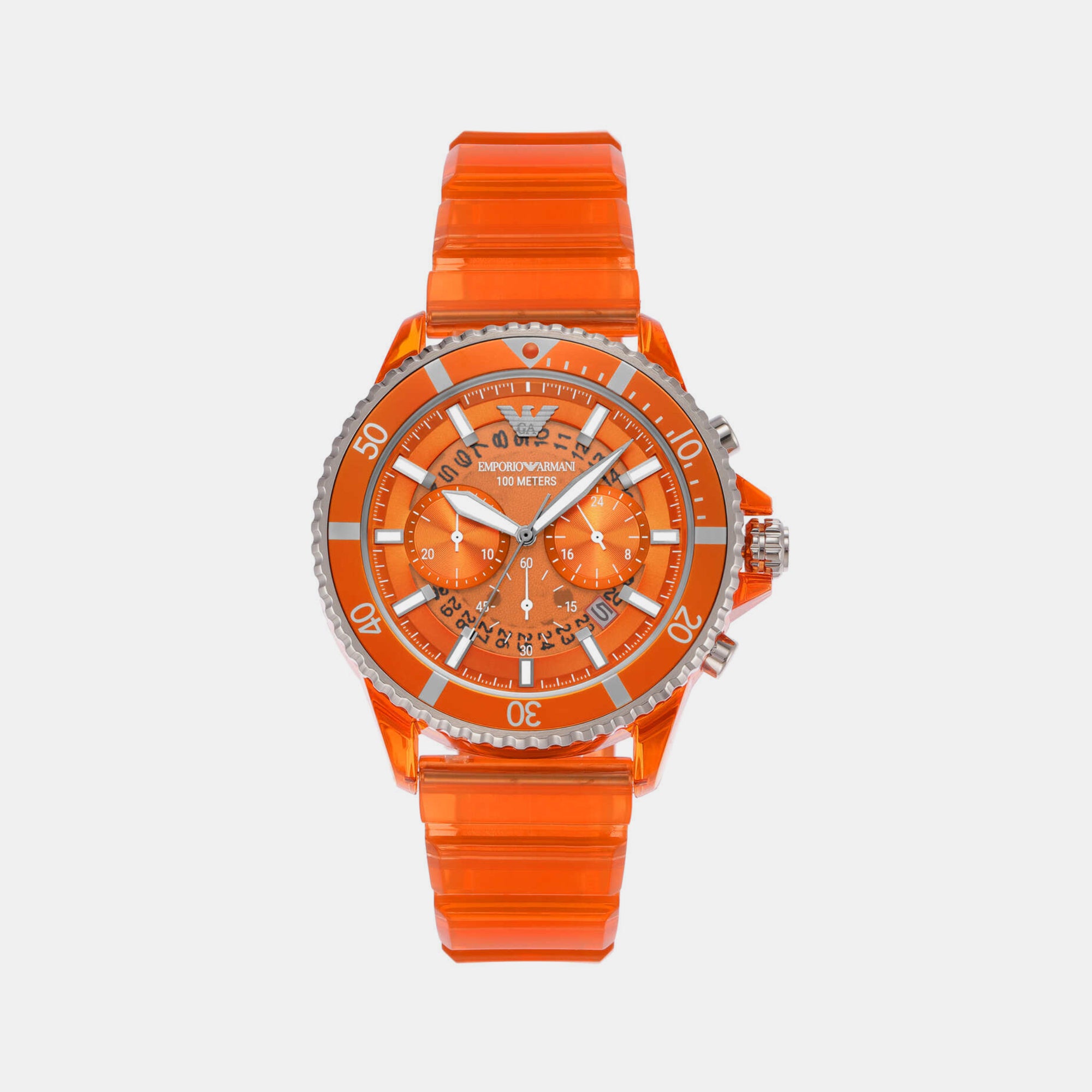 Emporio Armani Round Orange Chronograph watch